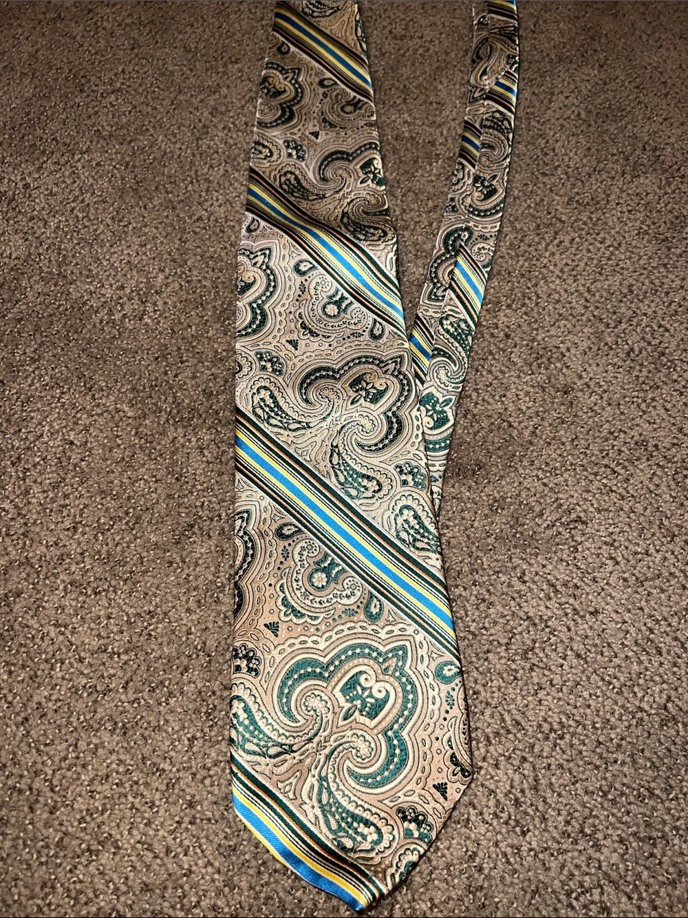 Vintage Liebert 70s Wide Tie striped paisley men’s